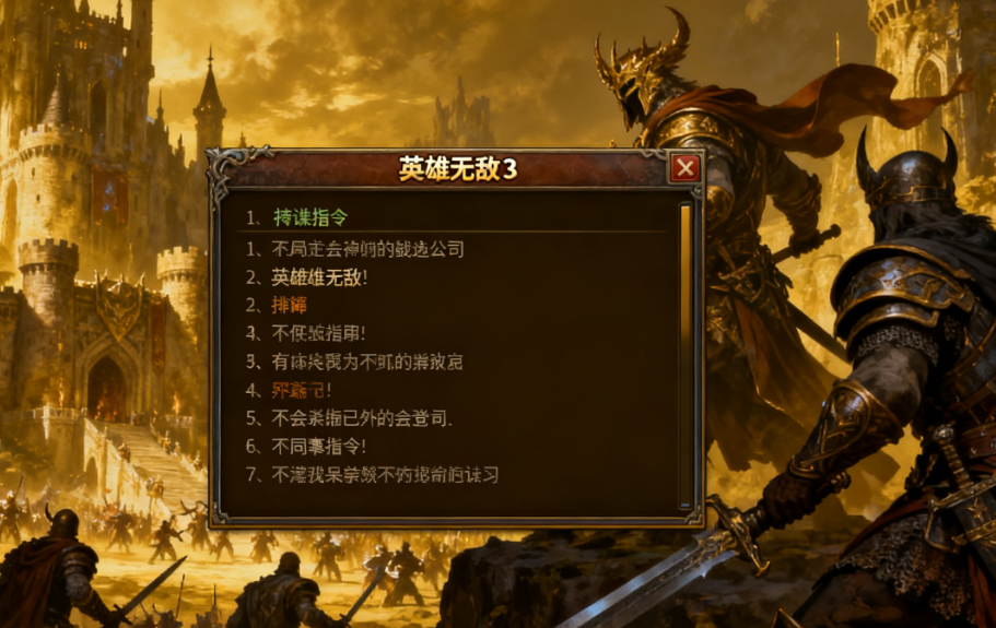 英雄无敌3秘籍指令大全